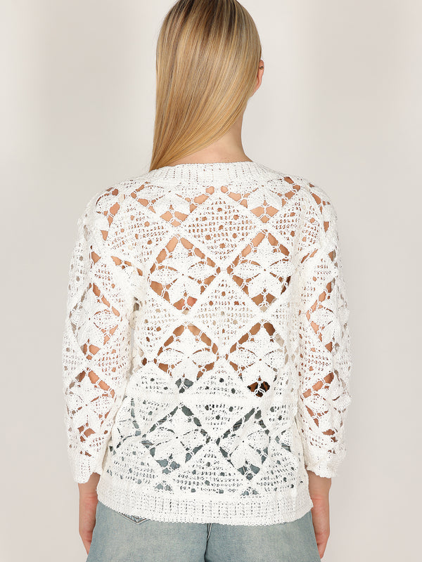 Giacca crochet bottoni