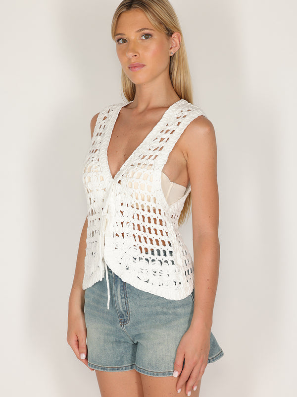Gilet crochet laccetto