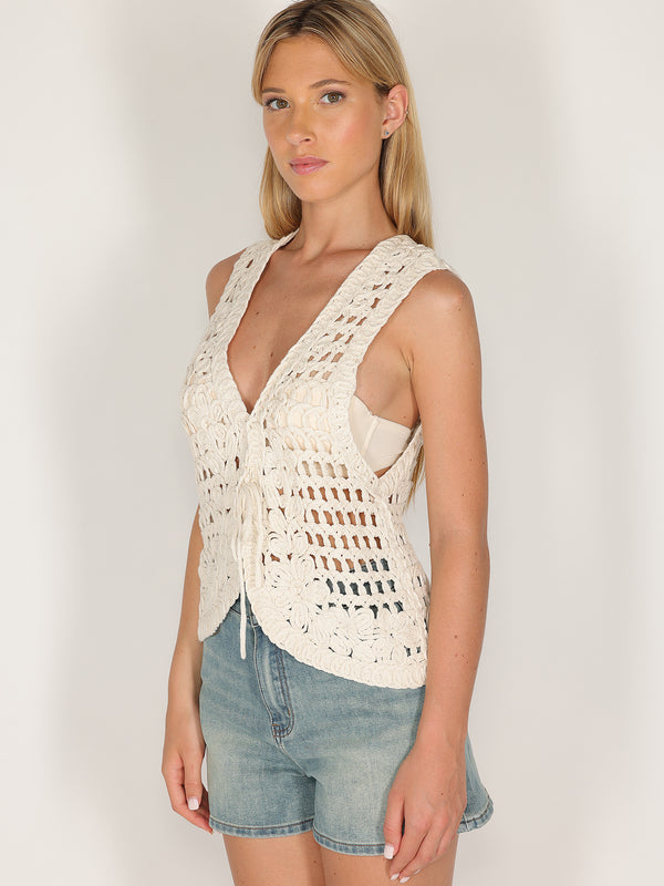 Gilet crochet laccetto