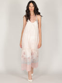 Abito halter in fantasia con balza