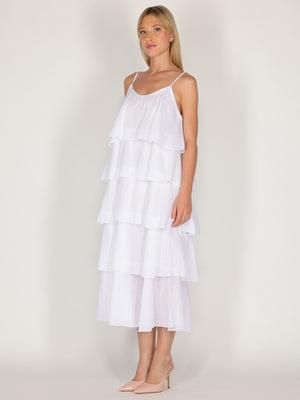 Abito in cotone con balze