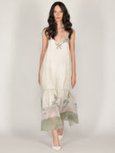 Abito halter in fantasia con balza