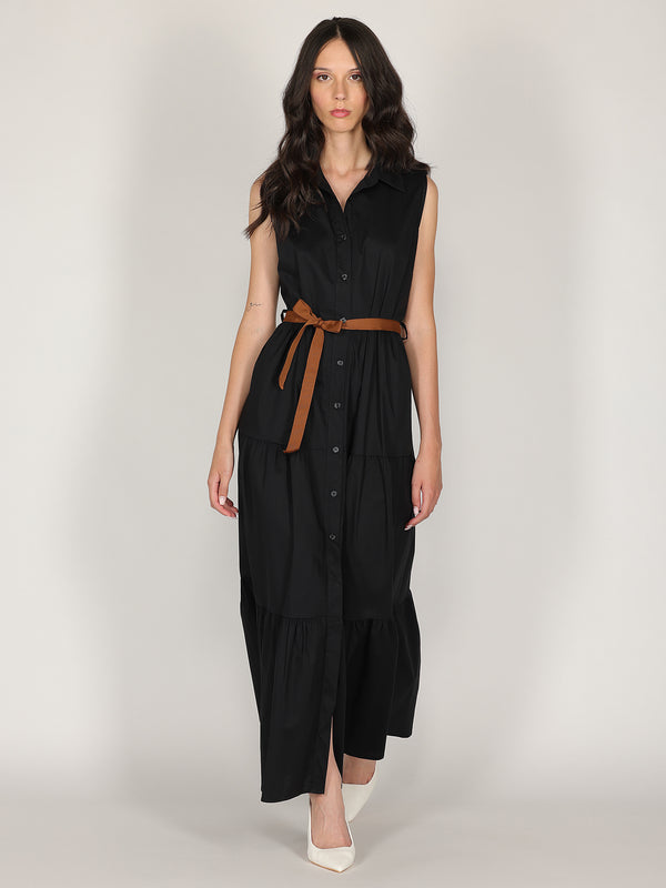 Chemisier in cotone con cintura
