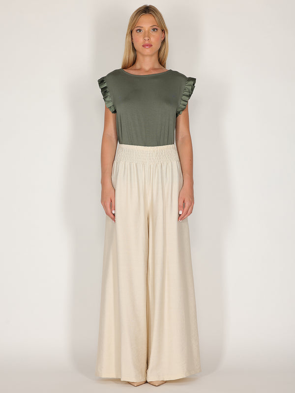 Pantalone palazzo con elastico