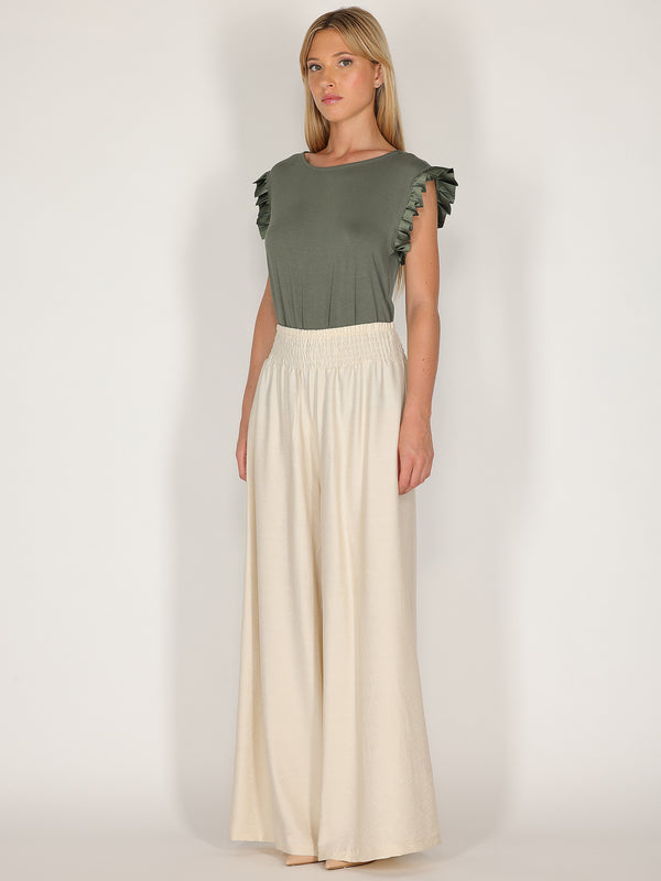 Pantalone palazzo con elastico