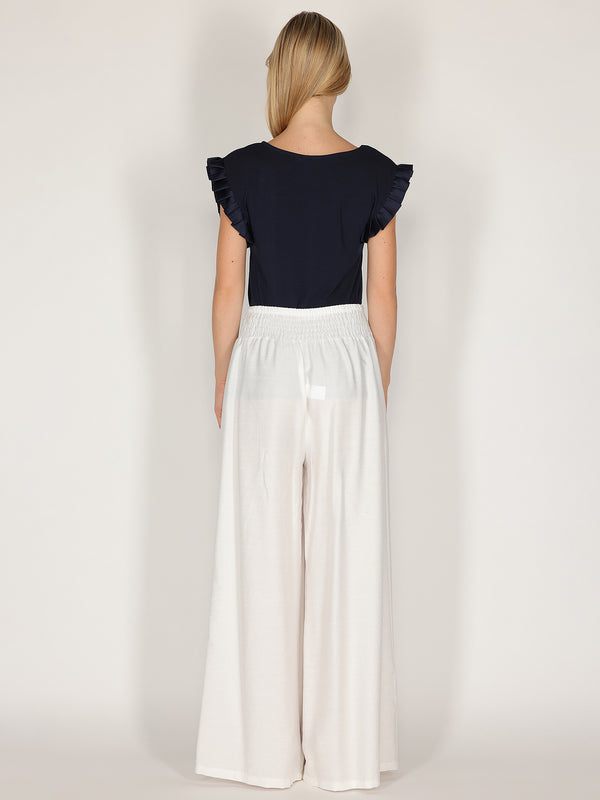 Pantalone palazzo con elastico