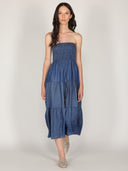 Abito in chambray con fascia elastica