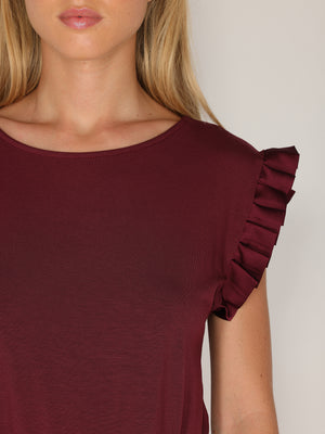 Maglia maniche raso plissé