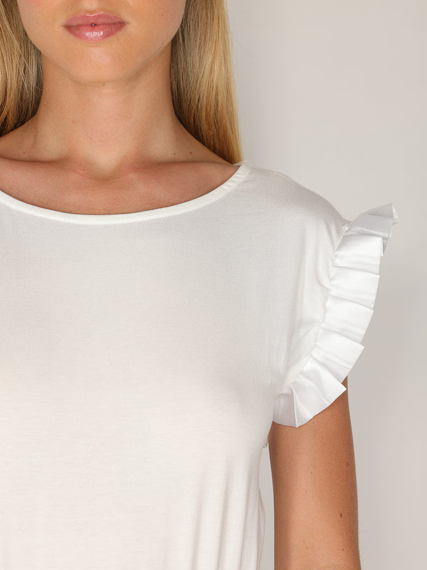Maglia maniche raso plissé
