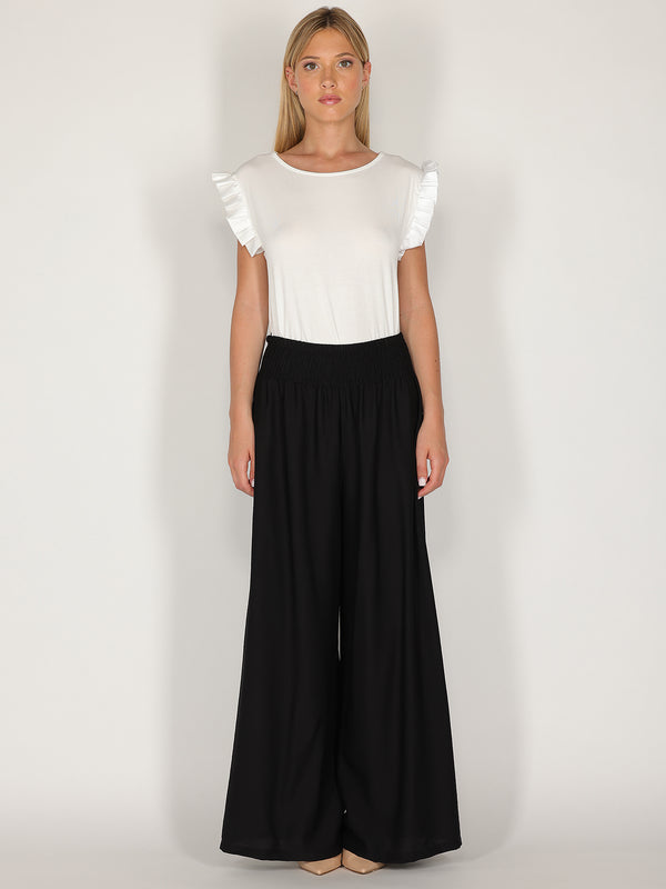 Pantalone palazzo con elastico