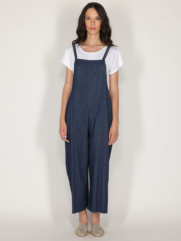 Salopette in chambry con t-shirt