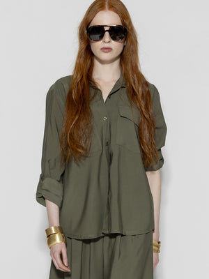 Camicia con tasche Verde Militare