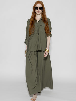 Camicia con tasche Verde Militare