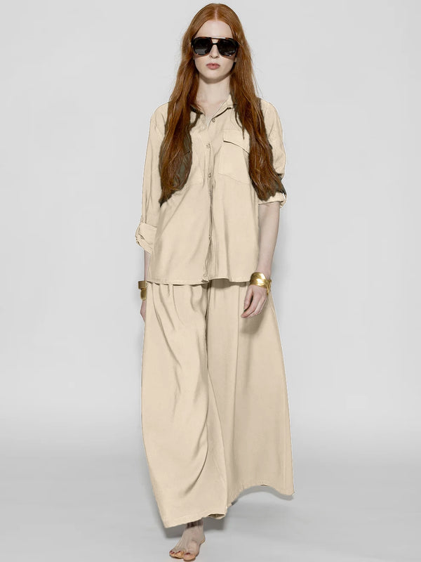 Camicia con tasche Beige