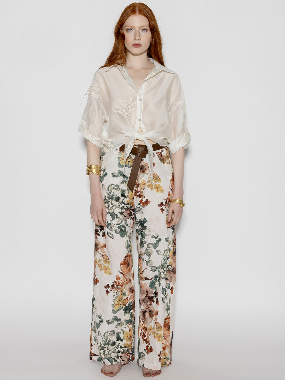 Pantaloni fantasia fiori
