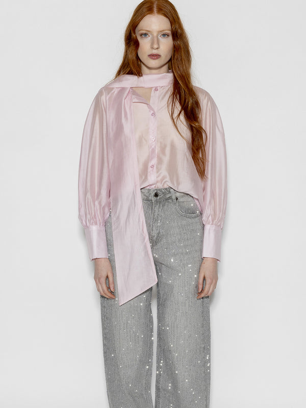 Camicia Rosa con fiocco