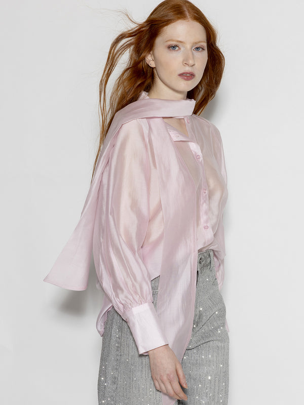 Camicia Rosa con fiocco