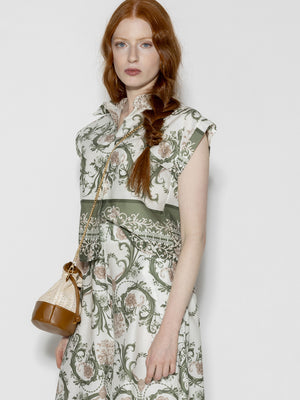 Camicia fantasia maniche corte Verde