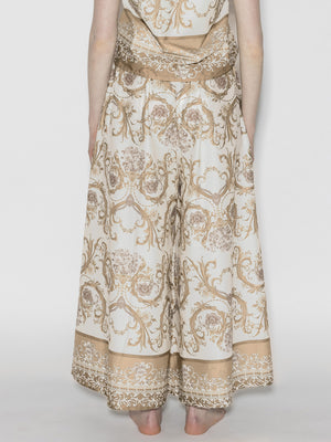 Pantaloni Palazzo fantasia Beige