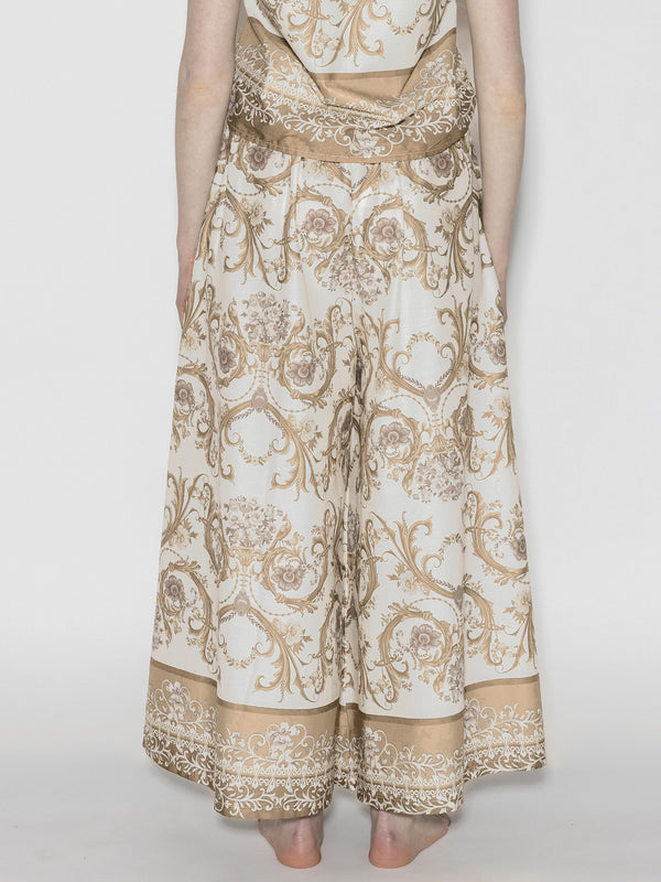 Pantaloni Palazzo fantasia Beige