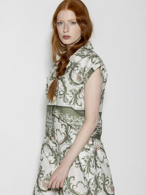 Camicia fantasia maniche corte Verde