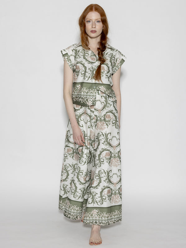 Camicia fantasia maniche corte Verde