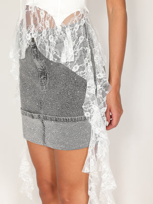 Top con pizzo rouge