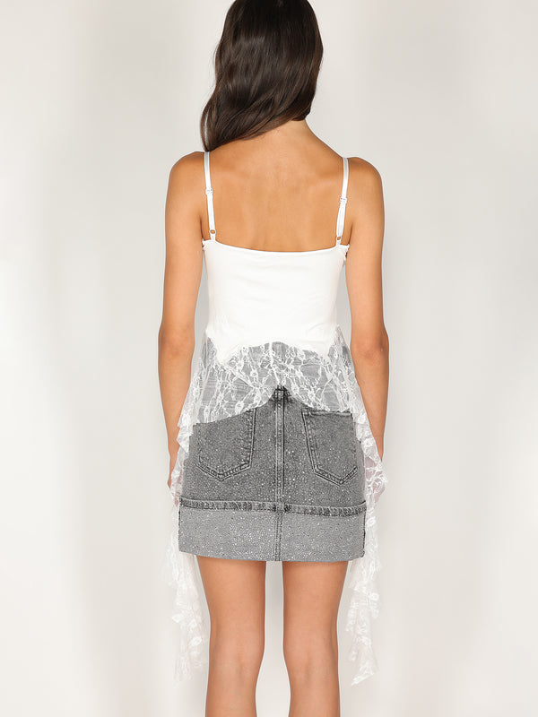 Top con pizzo rouge