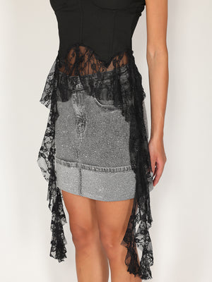 Top con pizzo rouge