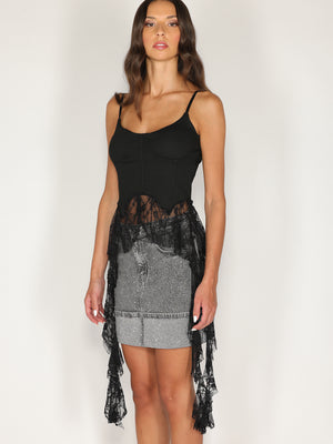 Top con pizzo rouge