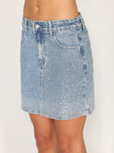 Gonna jeans strass