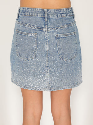 Gonna jeans strass