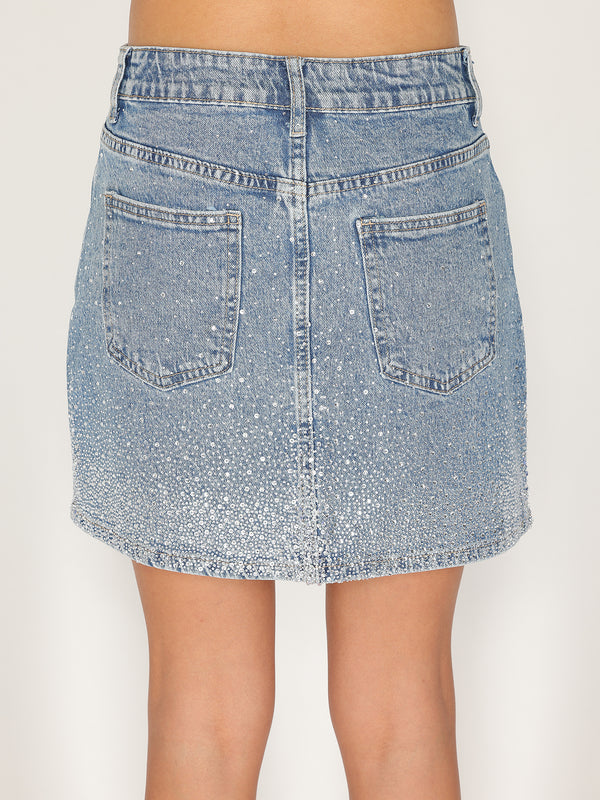 Gonna jeans strass