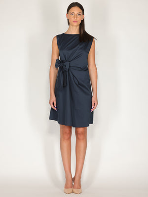 Abito midi in cotone con fiocco
