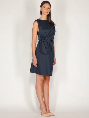 Abito midi in cotone con fiocco