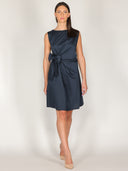 Abito midi in cotone con fiocco