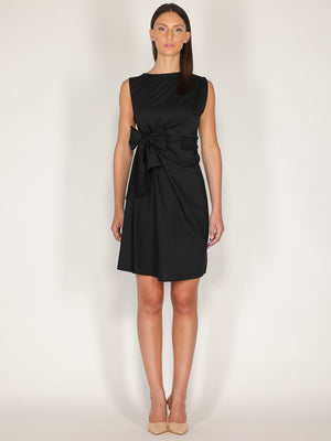 Abito midi in cotone con fiocco