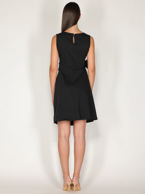 Abito midi in cotone con fiocco