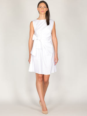 Abito midi in cotone con fiocco