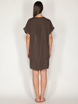 Abito in lino scollo V