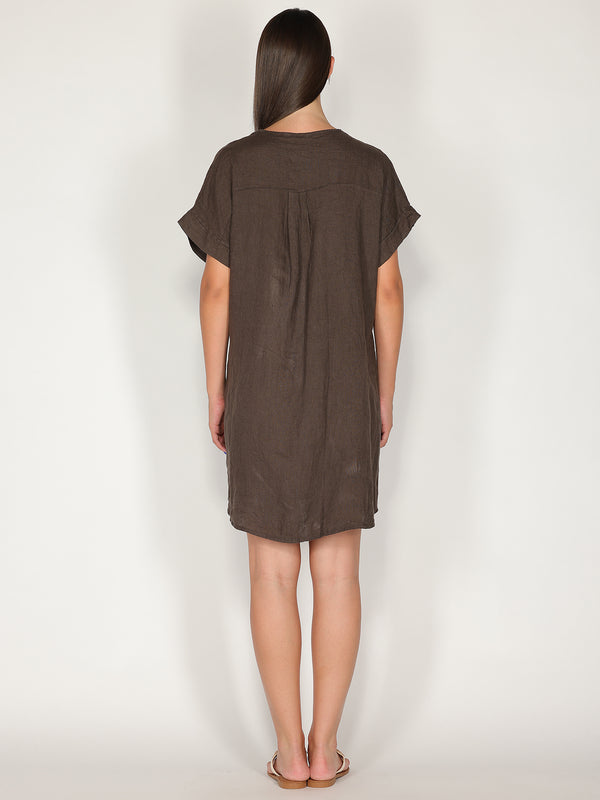 Abito in lino scollo V