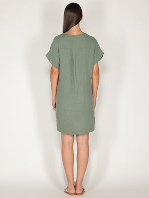Abito in lino scollo V
