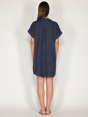 Abito in lino scollo V