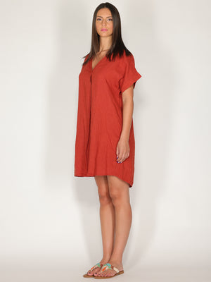Abito in lino scollo V