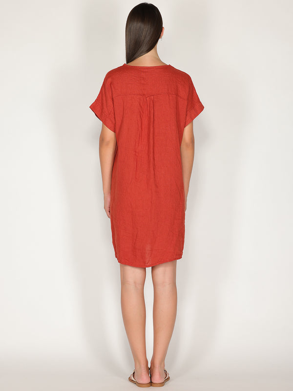 Abito in lino scollo V