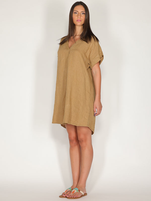 Abito in lino scollo V