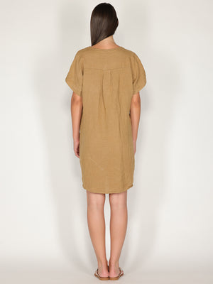 Abito in lino scollo V