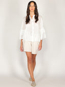 Camicia in cotone maniche a due balze