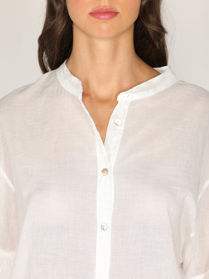 Camicia in cotone maniche a due balze