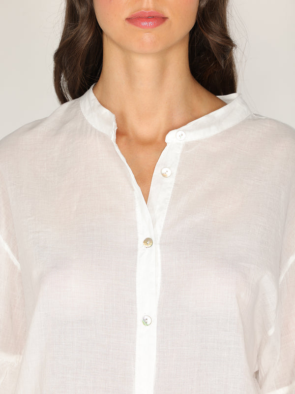 Camicia in cotone maniche a due balze